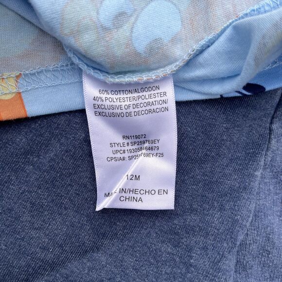 Bluey Bingo Two Piece Set Short Sleeve Shirt and Shorts Clear Sky Size 12M NWT - Picture 7 of 8